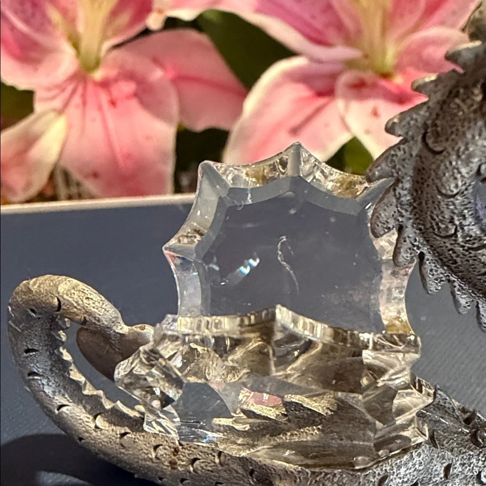 Mystical Silver Dragon Reptile Decor